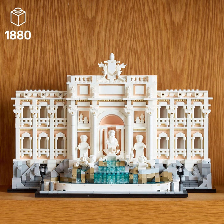 LEGO Architecture Trevi Fountain - Model al unui punct de reper din Roma cu sculpturi Minifigures - piesă de colecție pentru birou și sufragerie - cadou pentru adulți și iubitori de arhitectură 21062