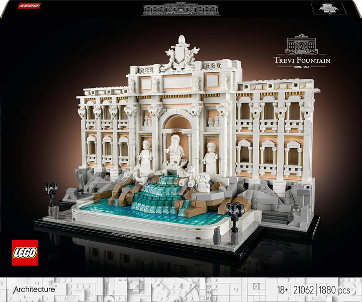 LEGO Architecture Trevi Fountain - Model al unui punct de reper din Roma cu sculpturi Minifigures - piesă de colecție pentru birou și sufragerie - cadou pentru adulți și iubitori de arhitectură 21062