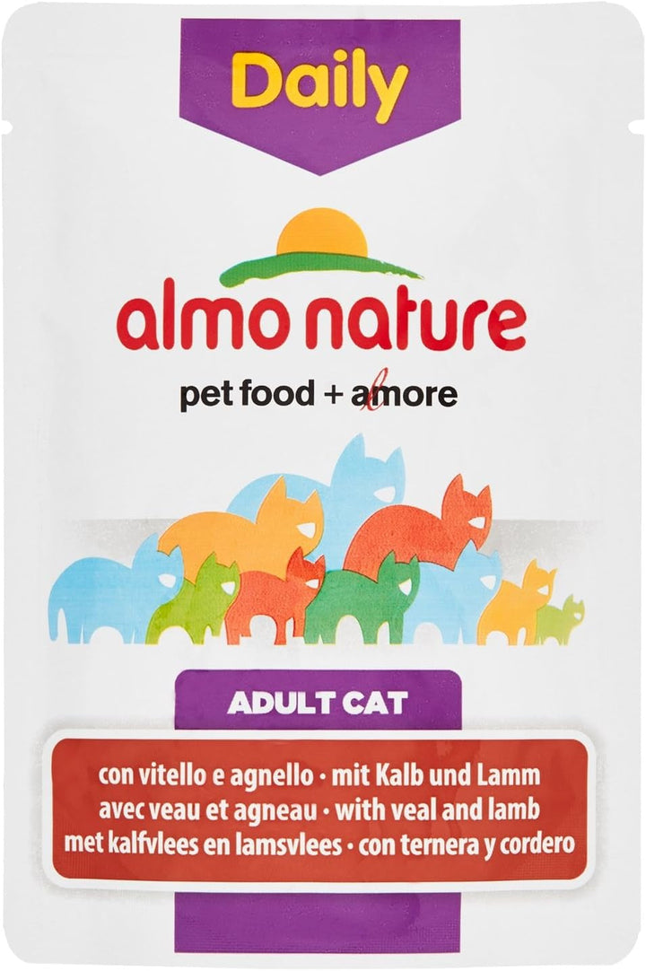 Almo Nature Daily Cat Food With Chicken And Salmon hrană completă pentru pisici adulte,hrană umedă- 30Pack (30 X 70 G)