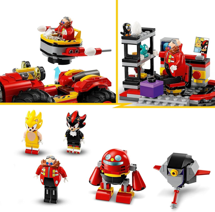 LEGO Sonic the Hedgehog Super Sonic Vs. Egg Drillster, set de jocuri video de aventură, cadou pentru copii, set cu Shadow și Dr Eggman pentru băieți și fete de la 8 ani 76999