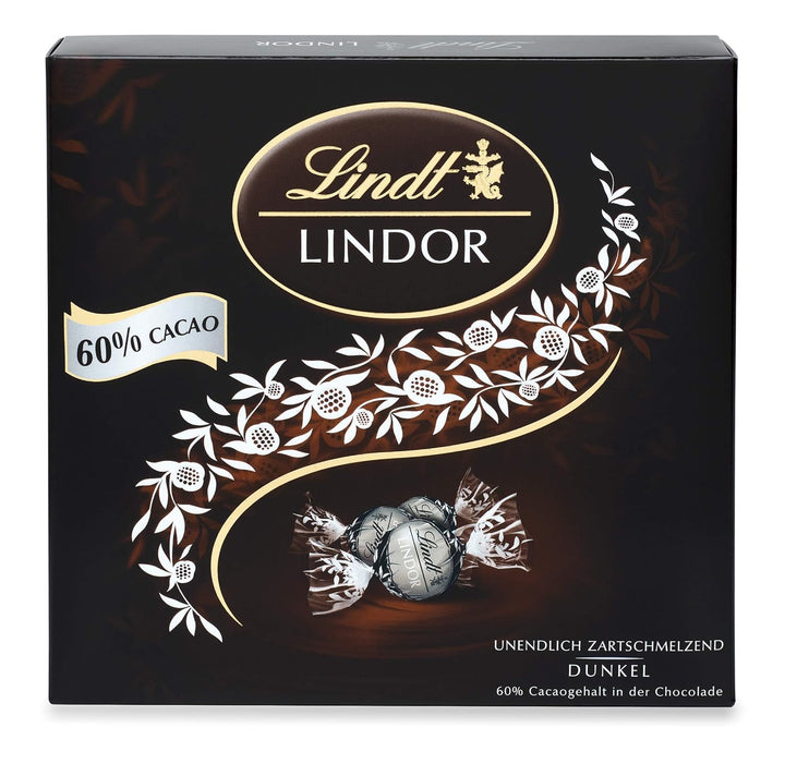 Lindt Schokolade LINDOR Mischung Silber | Ca. 26 Kugeln Mit Zartschmelzender Füllung in Den Sorten Milch, Caramel & Salz, Pistazie, Double Chocolate | Pralinen Geschenk | Schokoladengeschenk, 325G