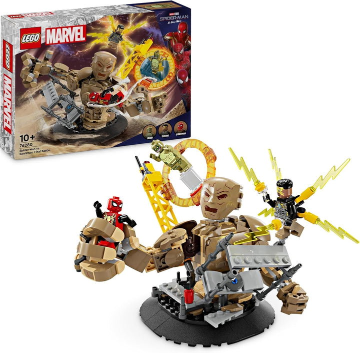 LEGO Marvel Spider-Man vs. Sandman: Showdown, jucărie de supererou cu figuri care includ Lizard și Electro, jucărie de construcție pentru jocuri de rol, cadou pentru băieți și fete entuziaști de acțiune 76280