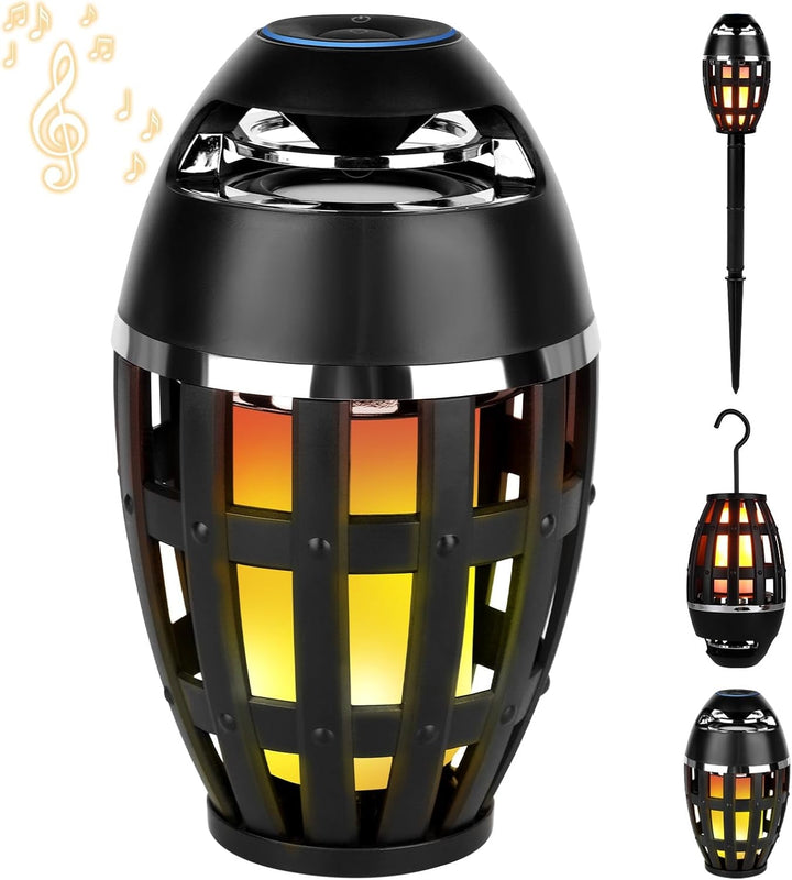Wowlela Bluetooth Lautsprecher Mit Flammen Effekt, Tragbare Bluetooth-Lautsprecher Outdoor Kabellose Wasserdichter Bluetooth Lautsprecher Mit Licht, Für Terrasse, Garten, Geschenke Für Männer,Frauen