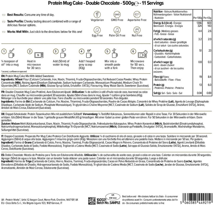 Protein Works Protein Tassenkuchen | Schokocreme | Dieser Köstliche Nachtisch Ist Sehr Protein- Und Ballaststoffreich| 500G