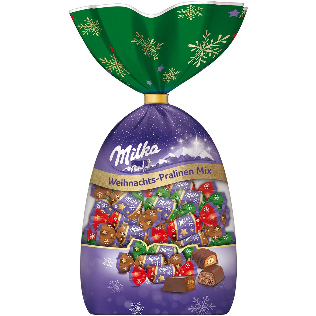 Milka Weihnachts-Pralinen Mix 1 X 180G I Weihnachtsschokolade Mischung Einzelpackung I Weihnachts-Geschenk Schokolade I Süßigkeiten Zu Weihnachten Aus 100% Alpenmilch Schokolade