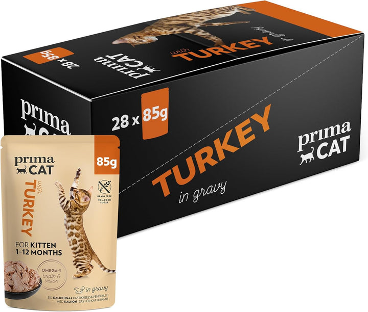 Primacat - Hrană umedă Classic pentru pisici, cu aromă de pasăre în sos, 28 X 85 G