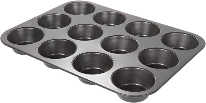 Wenco Muffinform 12Er Antihaft Backblech, Spülmaschinengeeignet, Karbonstahl – Muffinblech Für 12 Muffin – Hitzebeständig Bis 220°C, Schwarz