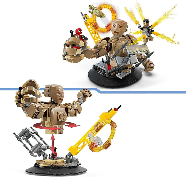 LEGO Marvel Spider-Man vs. Sandman: Showdown, jucărie de supererou cu figuri care includ Lizard și Electro, jucărie de construcție pentru jocuri de rol, cadou pentru băieți și fete entuziaști de acțiune 76280