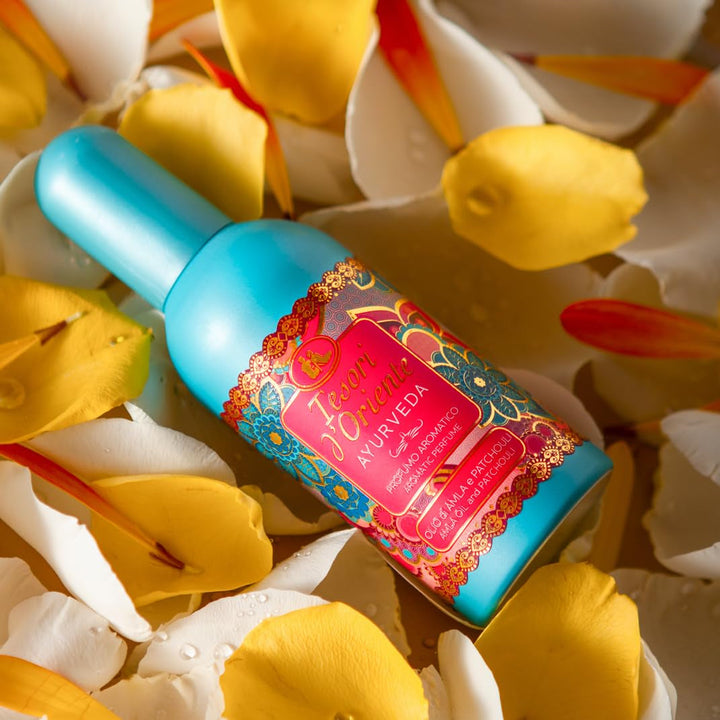 Tesori D'Oriente EDT Ayurveda 100 ml, Parfum aromatic (fructe de Amla și paciuli), într-o sticlă de aluminiu, Ritual de wellness pentru corp și simțuri