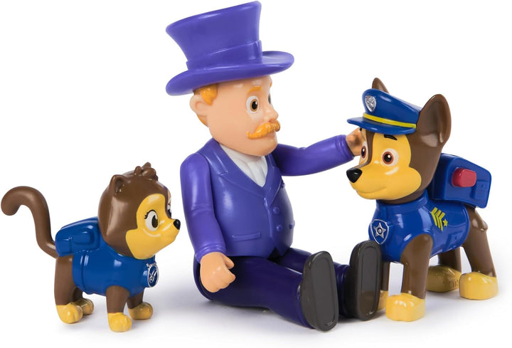 PAW PATROL Hero Pups - Set de figurine de acțiune cu 1 figurină de câine Chase, 1 figurină de pisică chaos și 1 figurină de primar know-it-all, jucărie potrivită pentru copii cu vârsta de peste 3 ani