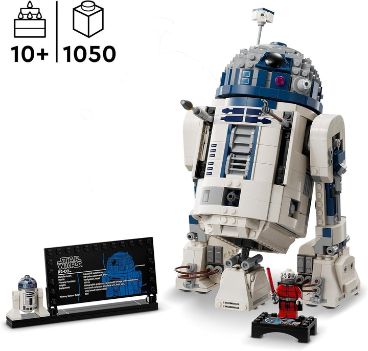 LEGO Star Wars R2-D2, set model pentru copii, băieți și fete, figurină droid construibilă cu minifigurina Darth Malek a 25-a aniversare și placă de decorare, idee de cadou de colecție 75379