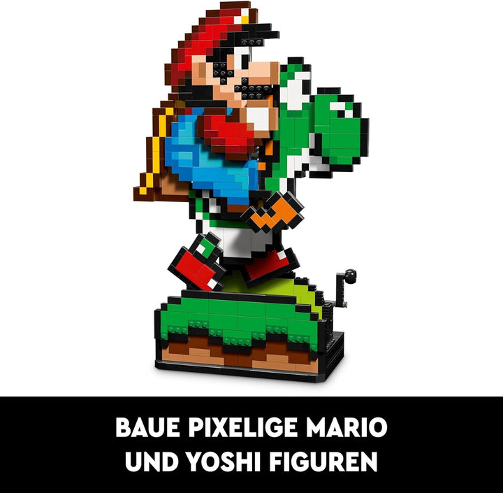 LEGO Super Mario World: Mario & Yoshi Nintendo Set de colecționat, figuri pixelate, model de construit și expus, decorațiuni pentru casă și de colecționat, kit de model și cadou pentru fanii adulți 71438