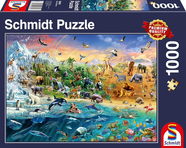 Schmidt Spiele 58324 Lumea animalelor, puzzle jigsaw 1000 piese