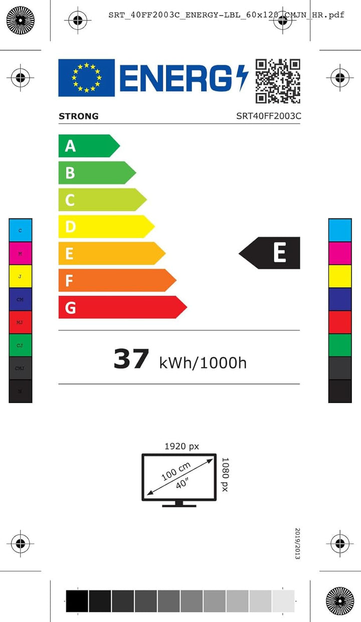 STRONG - 40 Zoll (100 Cm) Full HD Fernseher SRT40FF2003C - Herausragende Bildqualität - Triple-Tuner - 3 Hdmi-Anschlüsse (1 ARC), 2 Usb-Anschlüsse, AV, Antennen-/Sat-Anschluss - Schwarz