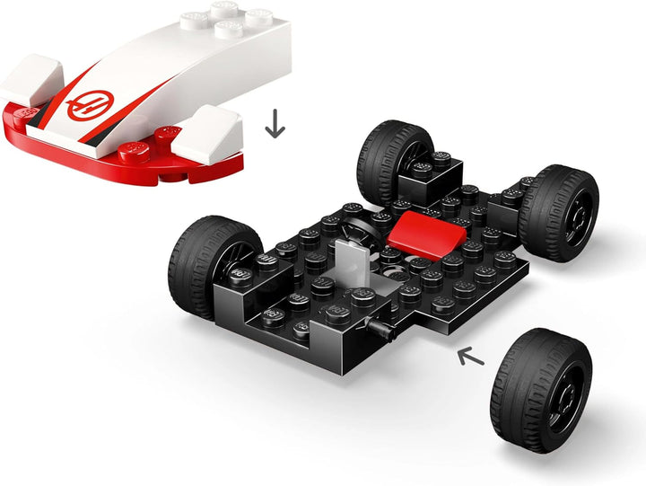 LEGO City F1 Williams Racing și Haas F1 Racing Cars - Jucărie Formula 1 cu mașini construibile și 2 minifigurine cu șofer de curse - Idei de cadouri mici pentru băieți și fete de la 4 ani 60464
