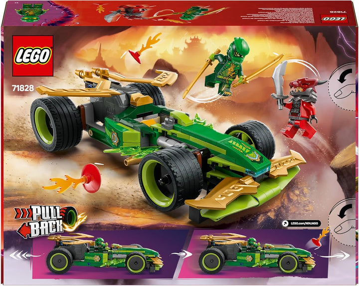 LEGO NINJAGO Lloyd's Action Speedster - Mașină de construit jucărie cu 2 minifigurine pentru jocuri de rol, mașină de construit jucărie pentru copii - cadou pentru băieți și fete de la 7 ani 71828
