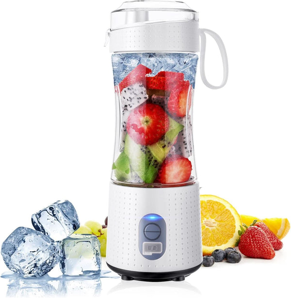 Topesct Tragbarer Mixer, Smoothie Maker to Go– Mobiler Standmixer/Elektrischer Mini Saftmixer Sechs Klingenin 3D-Anordnung Für Hervorragendes Mixen,13Oz USB Wiederaufladbarer Juicer (Schwarz)