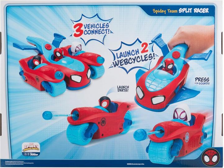 Spidey și superprietenii săi SNF0346 - Team Split Racer, vehicul 3 în 1 cu sunet, vârsta 3+