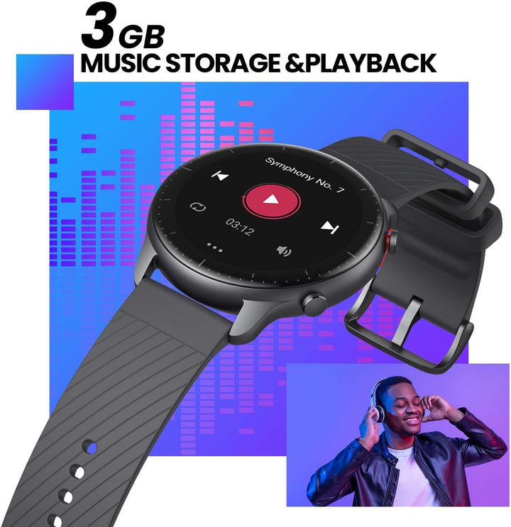 Amazfit [versiunea 2022] GTR 2 46mm smartwatch cu apeluri Bluetooth, 3 GB de stocare a muzicii, ceas sportiv cu 90 de moduri sportive, monitorizarea ritmului cardiac și SpO2, funcționează cu Alexa
