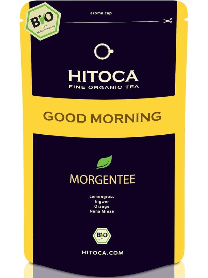 HITOCA® Ceai organic de ghimbir și lămâie - Ceai verde răcoritor în frunze de ceai cu ghimbir și lămâie