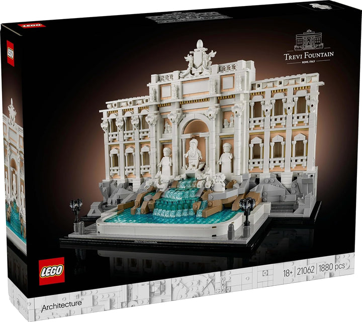 LEGO Architecture Trevi Fountain - Model al unui punct de reper din Roma cu sculpturi Minifigures - piesă de colecție pentru birou și sufragerie - cadou pentru adulți și iubitori de arhitectură 21062