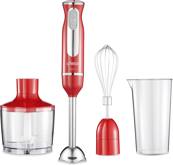 Ufesa Galaxy Max Stabmixer, Leistung 1200 W, 24 Geschwindigkeitsstufen + TURBO, 4 Hocheffiziente Klingen, Ergonomisches Und Spritzwassergeschütztes Design, Zubehör Inklusive, Bpa-Frei