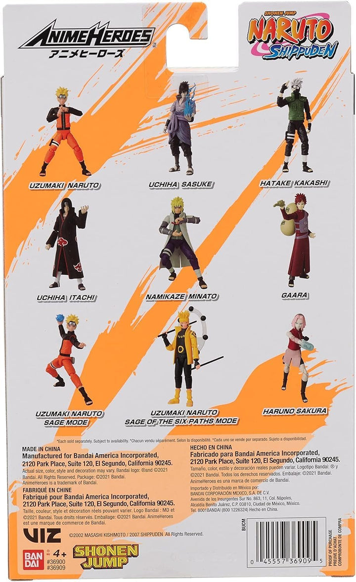 Bandai - Anime Heroes - Naruto Shippuden - Anime Hero Figures 17 Cm - Kakashi Hatake - Licență oficială - Figura articulată Kakashi - 36903
