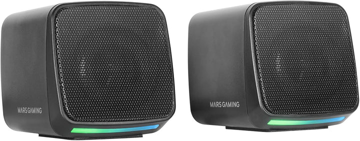 Mars Gaming MSB-ORB, Tragbarer Lautsprecher + Soundbar 20W, Orbilight RGB 360° Beleuchtung, Soundbar Mit Triple-Driver-System, Gaming-Lautsprecher Bluetooth 5.3 / Usb/Microsd/Aux/Fm, Schwarz