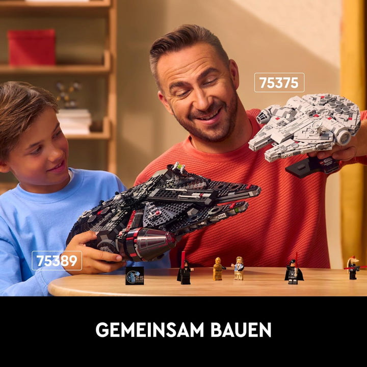 LEGO Star Wars Millennium Falcon, set aniversar 25 de ani pentru adulți, navă construibilă, piesă de colecție din "O nouă speranță", kit model navă spațială, cadouri pentru bărbați, femei 75375