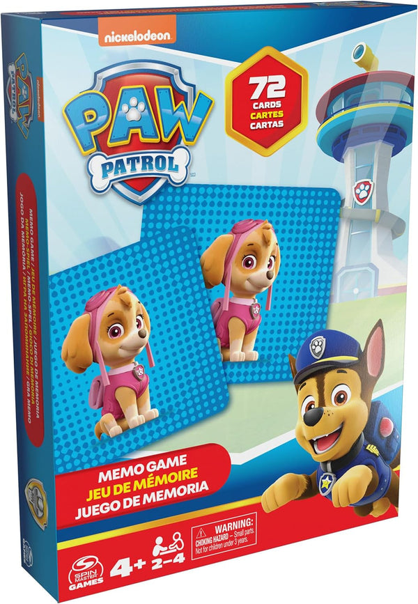 Jocuri Spin Master Paw Patrol, joc de memorie, jucarie Paw Patrol, Chase, Stella, Marcus, Ruben, jocuri de memorie cu carti, pentru copii peste 4 ani