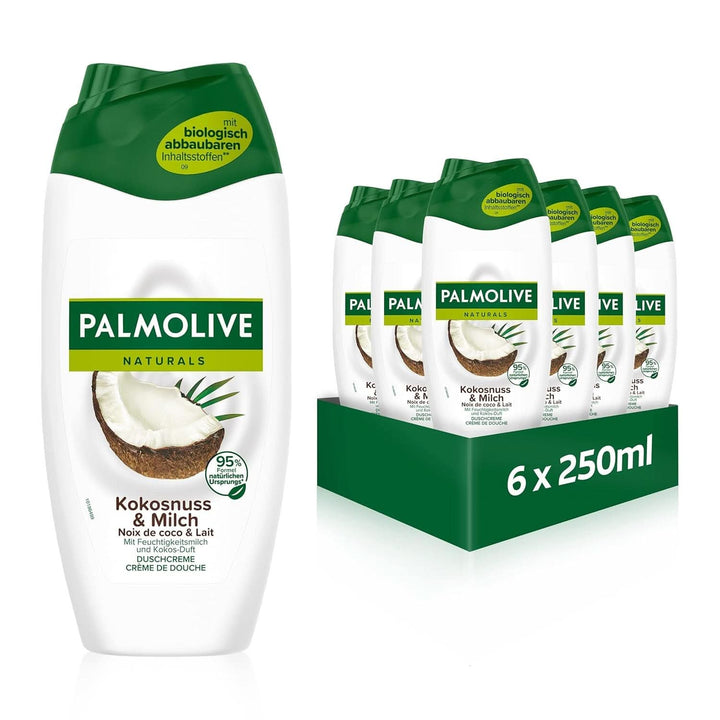 Gel de duș Palmolive Naturals Coconut & Milk, 6 x 250 ml 