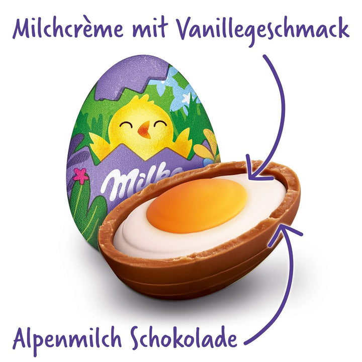 Milka Nascher-Ei 1 X 124G I Osterschokolade Einzelpackung I Für Das Osternest Und Zum Verstecken I Süßigkeiten Zu Ostern Aus 100% Alpenmilch Schokolade