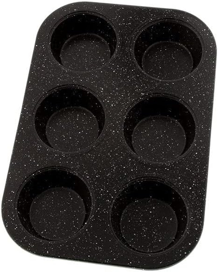 Pradel Excellence - Muffinform Für 6 Muffins Aus Karbonstahl, Antihaftbeschichtung – Backzubehör Für Die Zubereitung Von Speisen, Backofen- Und Spülmaschinenfest, 26,5 X 18 X 3 Cm, Schwarz