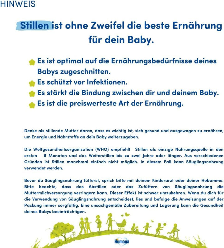 Humana PROBALANCE Folgemilch 2, Nach Dem 6. Monat, Babynahrung Im Anschluss an Das Stillen Oder Einer Anfangsnahrung, Ideal Zum Zufüttern Oder Als Alleinige Milchnahrung, 750 G