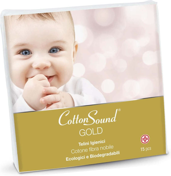 GOLD BABY Hygieneplanen, 15 Stück, Kinder, 100% Hydrophile Baumwolle, 40 X 80 Cm, Hypoallergen Und Biologisch Abbaubar, Dermatologisch Getestet, Hergestellt in Italien