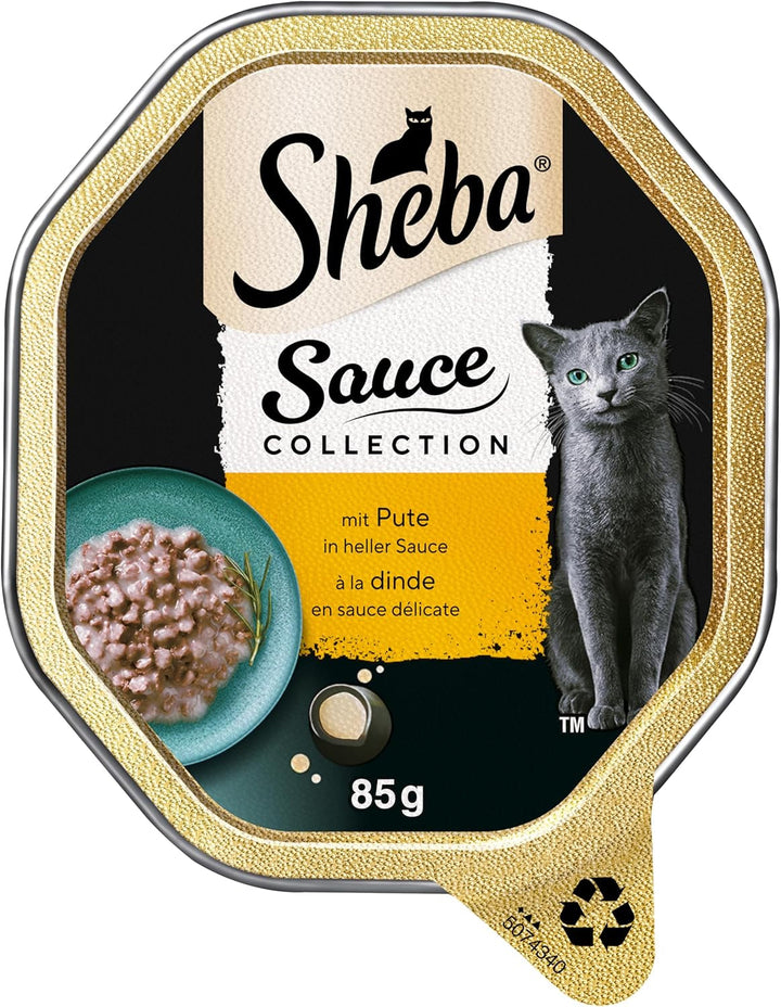 SHEBA Bowl Hrană umedă pentru pisici Colecția de sosuri cu curcan în sos ușor 2 X 11 X 85G