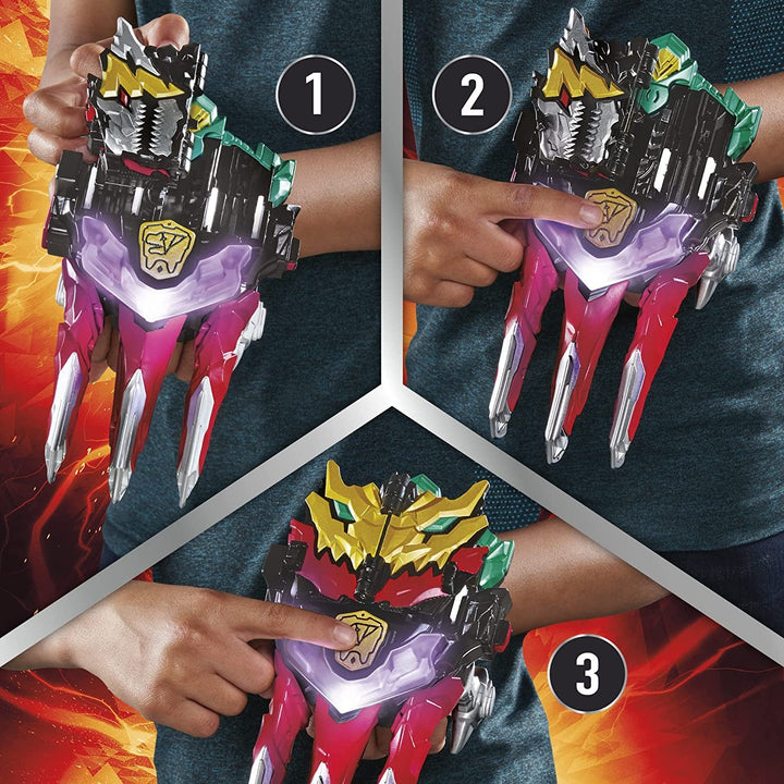 Power Rangers Dino Knight Morpher, jucărie cu lumini, sunete și taste, inspirată de serial, 15 centimetri
