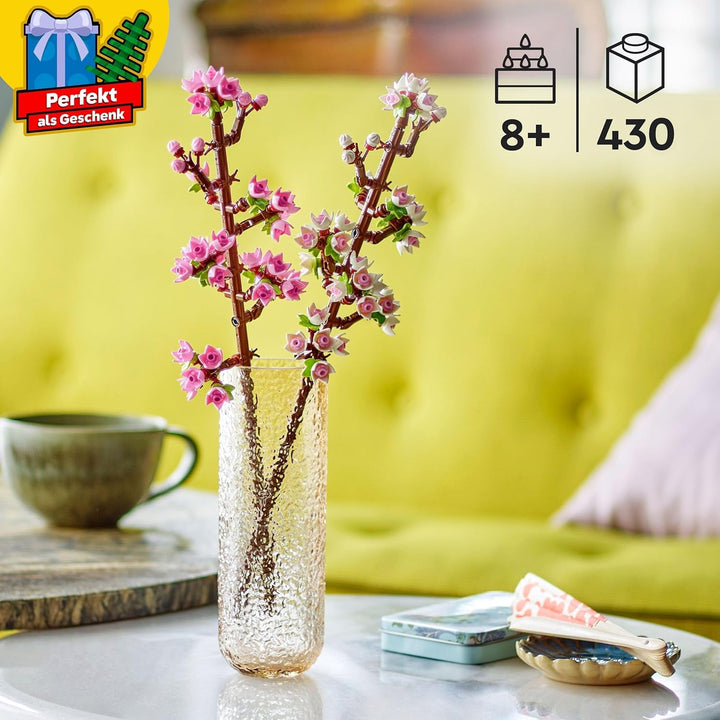 LEGO Botanicals Cherry Blossoms - Flori artificiale de construit - Decorațiuni de birou pentru copii - Buchet de flori de expus - Cadou pentru femei și bărbați de la 8 ani - Botany Collection 40725