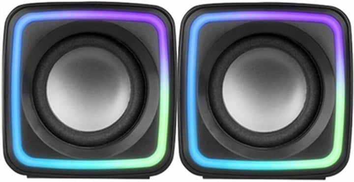 Mars Gaming MSB-ORB, Tragbarer Lautsprecher + Soundbar 20W, Orbilight RGB 360° Beleuchtung, Soundbar Mit Triple-Driver-System, Gaming-Lautsprecher Bluetooth 5.3 / Usb/Microsd/Aux/Fm, Schwarz