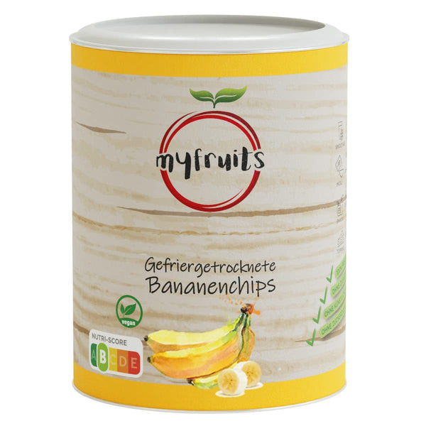 chipsuri de banane myfruits (felii de banane), liofilizate, 100g, fără aditivi, 100% banane, fructe liofilizate fără zahăr adăugat Produse deshidratate Naty Shop 100 G (1 pachet)
