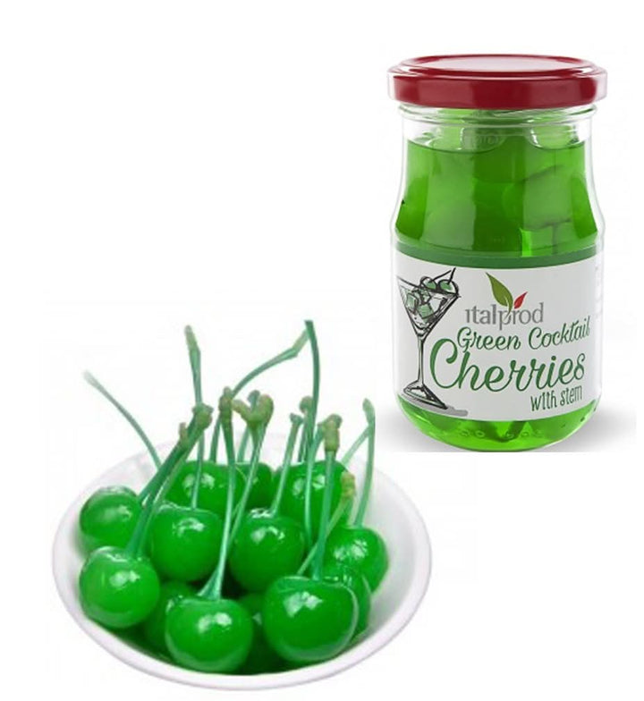 Cirese in maraschino cu codita verzi 225gr - Nati Shop