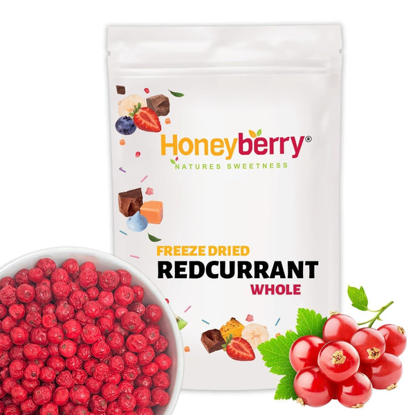 Coacăze roșii liofilizate întregi 100g - Fructe liofilizate - Fructe uscate liofilizate - Coacăze roșii pentru coacere, decorarea prăjiturilor, gustări, muesli, deserturi Produse deshidratate Naty Shop 100G