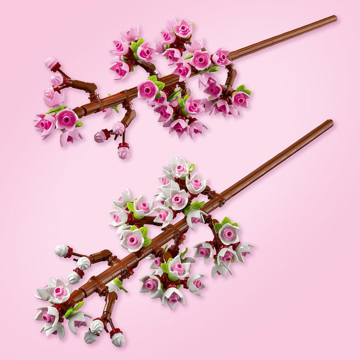 LEGO Botanicals Cherry Blossoms - Flori artificiale de construit - Decorațiuni de birou pentru copii - Buchet de flori de expus - Cadou pentru femei și bărbați de la 8 ani - Botany Collection 40725