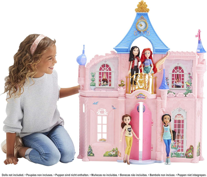 Castelul Disney Princess Comfy Squad, casă de păpuși cu 6 piese de mobilier și 16 accesorii, jucărie pentru fete de la 5 ani