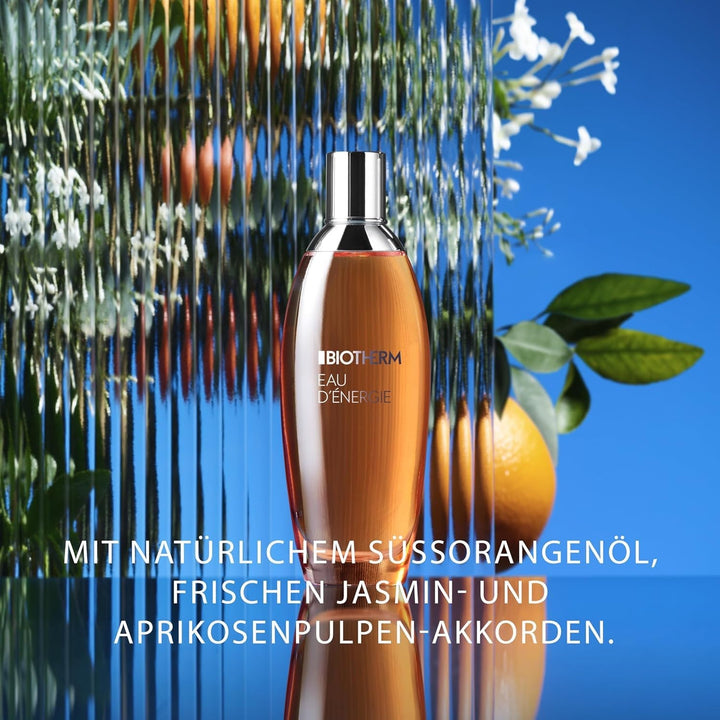 Biotherm Eau D'Energie Eau De Toilette, parfum revigorant pentru îngrijirea corpului pentru femei, parfum de corp cu esențe fructate de portocală, mandarină și lămâie, revitalizează și împrospătează intens pielea