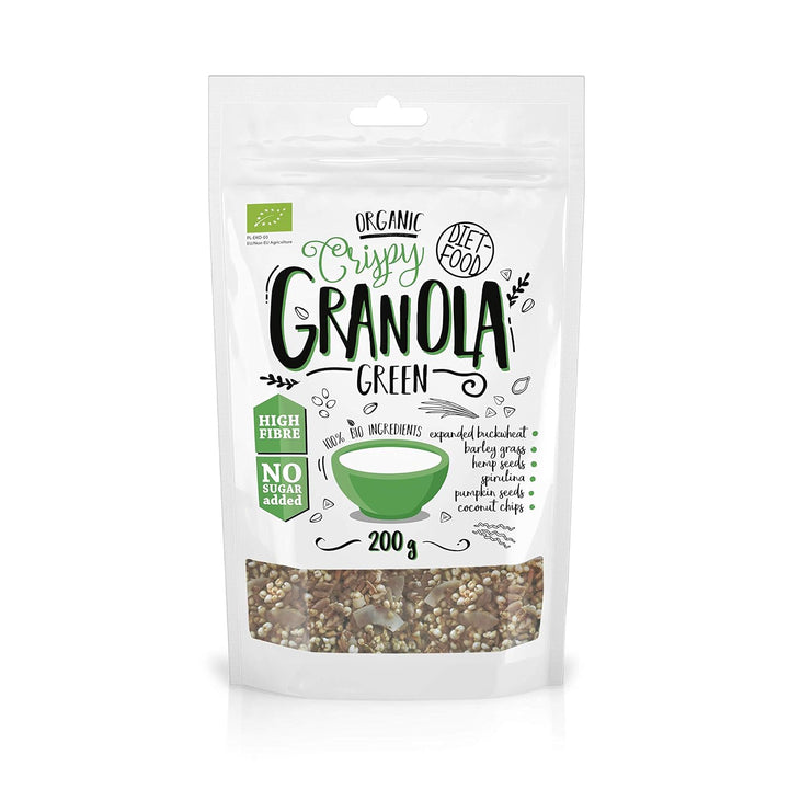 DIET-FOOD Keto Granola Mit Himbeere Low Carb Und Fettarm Glutenfreies Granola Frühstücksmüsli Non-Gmo Snack Ohne Zuckerzusatz 200G 1Er Pack