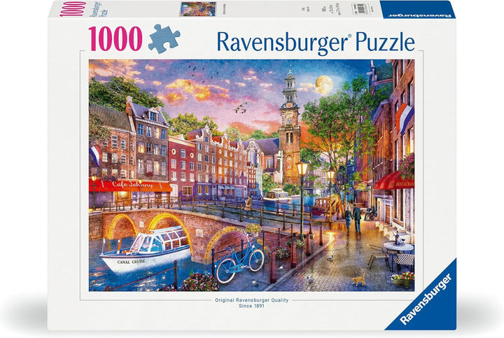 Ravensburger Puzzle 12000884 Sunset Amsterdam - puzzle jigsaw de 1000 de piese pentru adulți cu vârsta de peste 14 ani