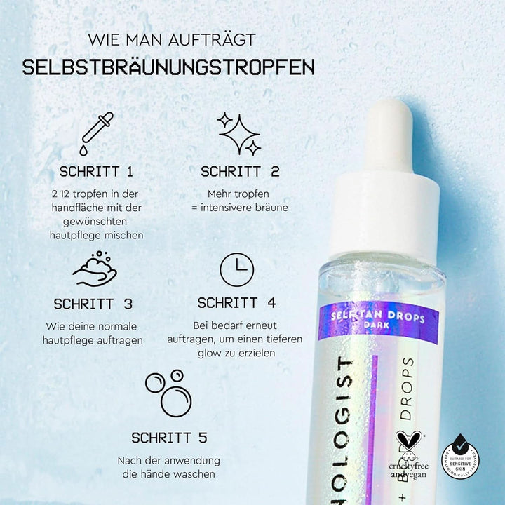 Tanologist Self Tanning Drops Medium, picături autobronzante pentru îngrijirea pielii sensibile, 30 ml