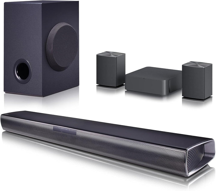 LG SQC4R 4.1 Soundbar (220W) Mit Kabellosem Subwoofer Und Rücklautsprechern (Adaptive Sound Control, Bluetooth), Schwarz
