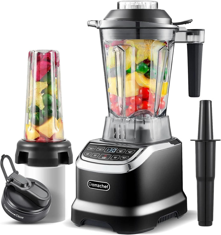 AMZCHEF Professioneller Standmixer Mit 8 Einstellbaren Geschwindigkeiten | 1800W Mixer Hochleistungsmixer Für Die Küche | 1,85 L Blender Für Shakes, Smoothies, Eiscrushen, Gefrorene Früchte